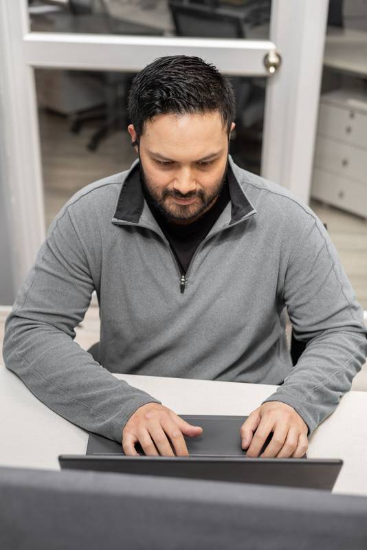 modern office setting highlights productivity and professional