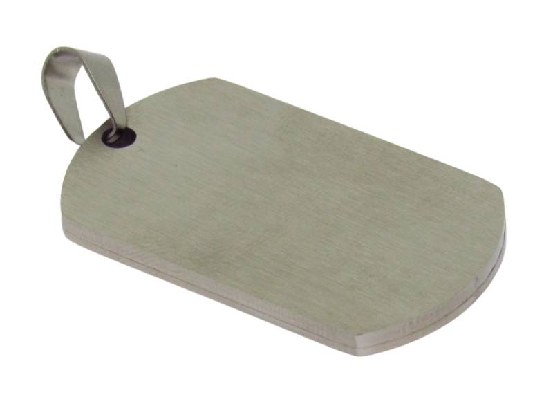 Military Dog Tag Pendant on White Background