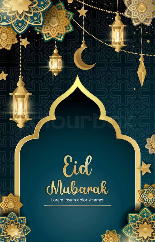 Eid Mubarak Background with Gradient Color | Colourbox