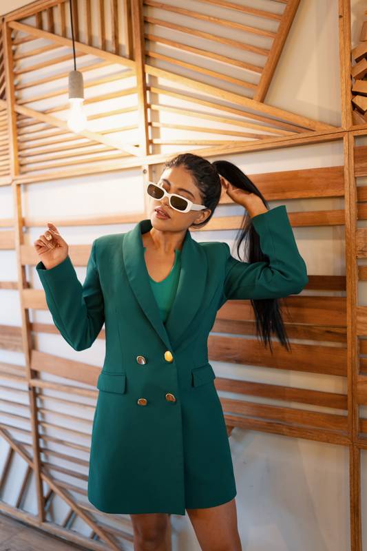 playing with her hair styled in a ponytail, young latin woman